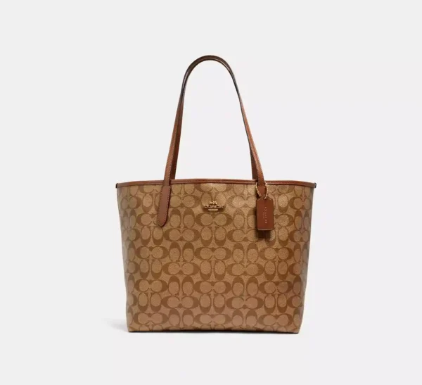 COACH CITY TOTE BAG IN SIGNATURE CANVAS - 5696