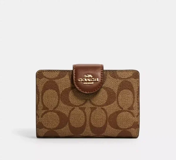 COACH MEDIUM CORNER ZIP WALLET IN SIGNATURE CANVAS - C0082