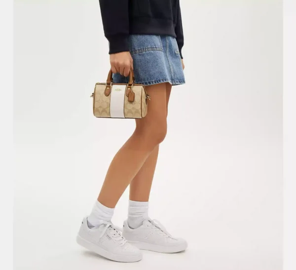 COACH MINI ROWAN CROSSBODY IN SIGNATURE CANVAS WITH STRIPE - CR243 - Image 6