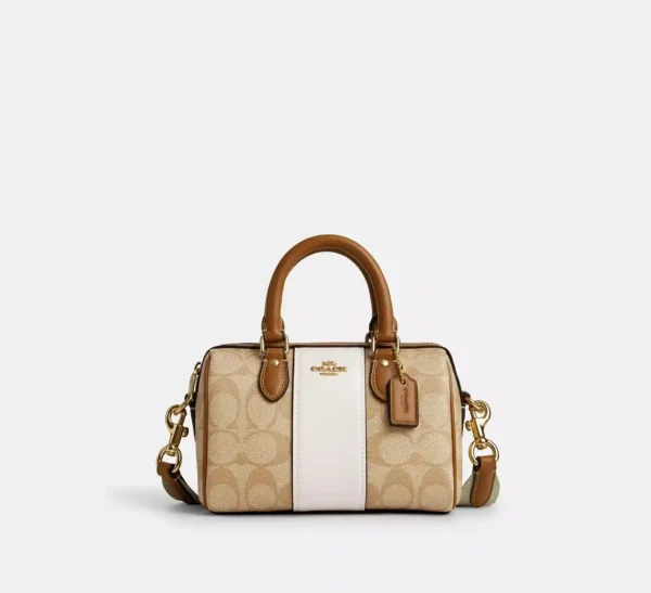 COACH MINI ROWAN CROSSBODY IN SIGNATURE CANVAS WITH STRIPE - CR243