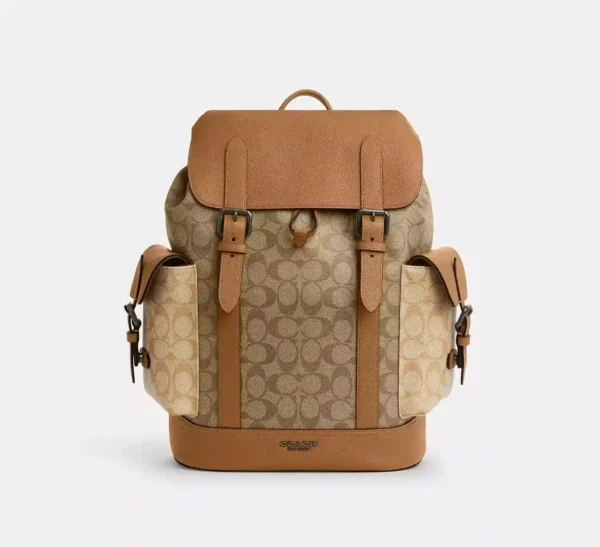 COACH HUDSON BACKPACK IN COLORBLOCK SIGNATURE CANVAS - CR335