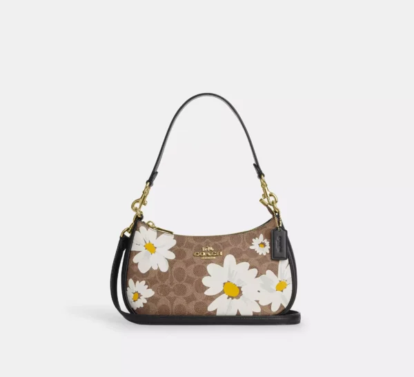 COACH TERI SHOULDER BAG IN SIGNATURE CANVAS WITH FLORAL PRINT - CZ586