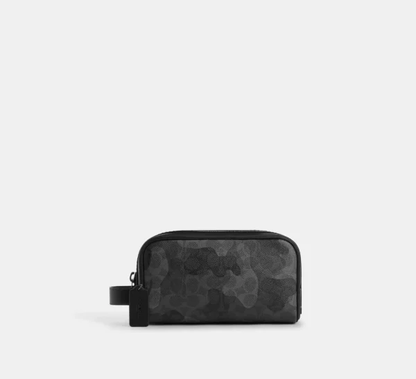 COACH SMALL TRAVEL KIT IN SIGNATURE CAMO PRINT - CX879 (GUNMETAL/GREY MULTI)