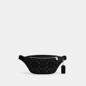 COACH WARREN MINI BELT BAG IN SIGNATURE DENIM - CAJ43 (SILVER/BLACK)