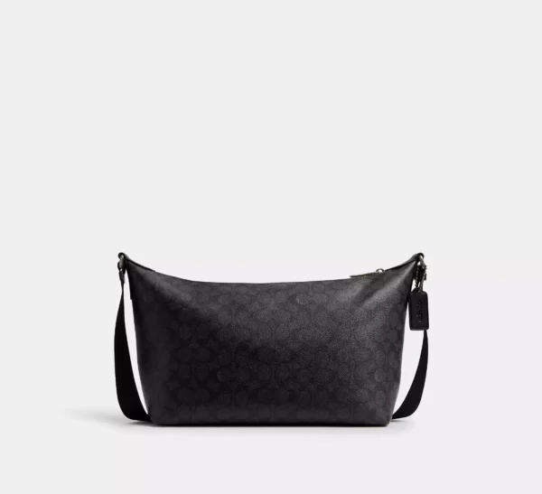 COACH FINN CROSSBODY BAG IN SIGNATURE CANVAS - CAJ91 (GUNMETAL/CHARCOAL/BLACK)