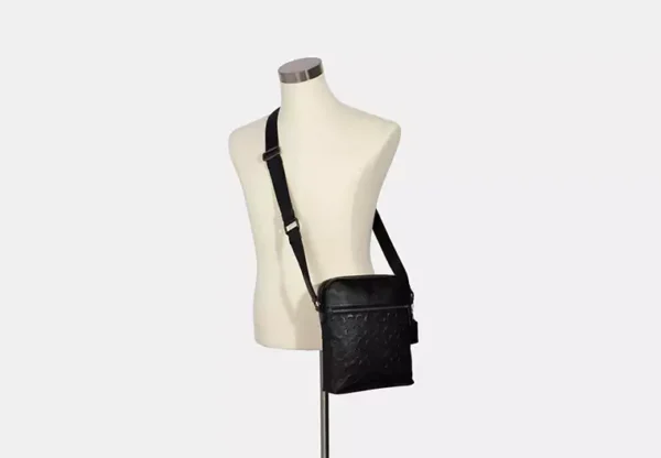 COACH HOUSTON FLIGHT BAG IN SIGNATURE LEATHER - 4009 (GUNMETAL/BLACK) - Image 3