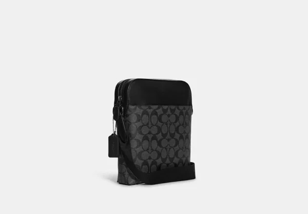 COACH HOUSTON FLIGHT BAG IN SIGNATURE CANVAS - 4010 (GUNMETAL/CHARCOAL/BLACK) - Image 2