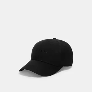 COACH EMBROIDERED BASEBALL HAT (M/L) - CAA64 (BLACK)