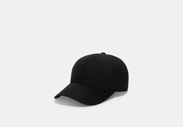 COACH EMBROIDERED BASEBALL HAT (M/L) - CAA64 (BLACK)