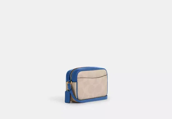 COACH MINI JAMIE CAMERA BAG IN SIGNATURE CANVAS WITH COACH PRINT - CAB09 (GOLD/SAND/PACIFIC BRIGHT MINERAL) - Image 2