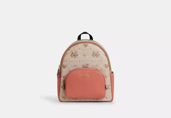 COACH COURT BACKPACK IN SIGNATURE CANVAS - 5671 (GOLD/BROWN BLACK)