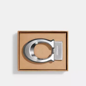 COACH BOXED SCULPTED SIGNATURE BELT BUCKLE - CE864 (BLACK)
