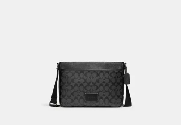 COACH DISTRICT CROSSBODY IN SIGNATURE CANVAS - CH078 (GUNMETAL/CHARCOAL/BLACK)
