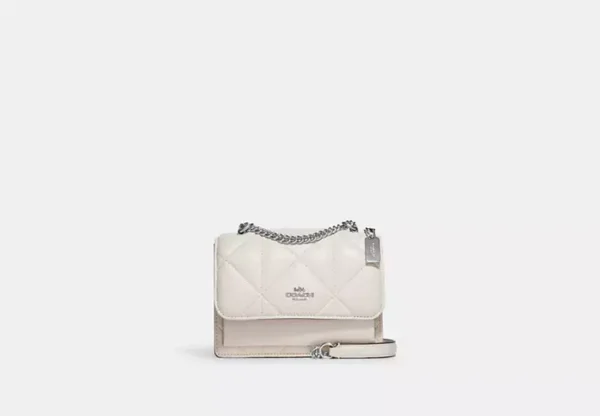 COACH MINI KLARE CROSSBODY WITH PUFFY DIAMOND QUILTING - CJ526 (SILVER/CHALK)