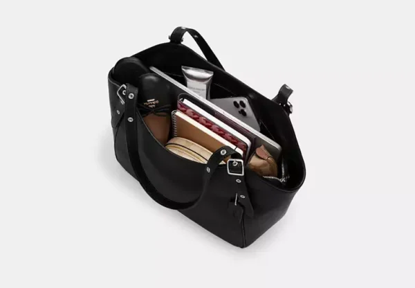 COACH MEADOW SHOULDER BAG IN SIGNATURE CANVAS - CM076 (SILVER/BROWN/BRIGHT VIOLET) - Image 2