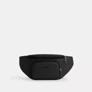 COACH RACER BELT BAG IN SMOOTH LEATHER - CT754 (GUNMETAL/BLACK)