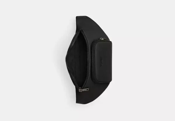 COACH RACER BELT BAG IN SMOOTH LEATHER - CT754 (GUNMETAL/BLACK) - Image 3