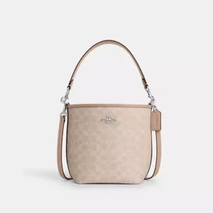 COACH CITY BUCKET BAG IN SIGNATURE CANVAS - CT800 (SILVER/SAND/TAUPE)