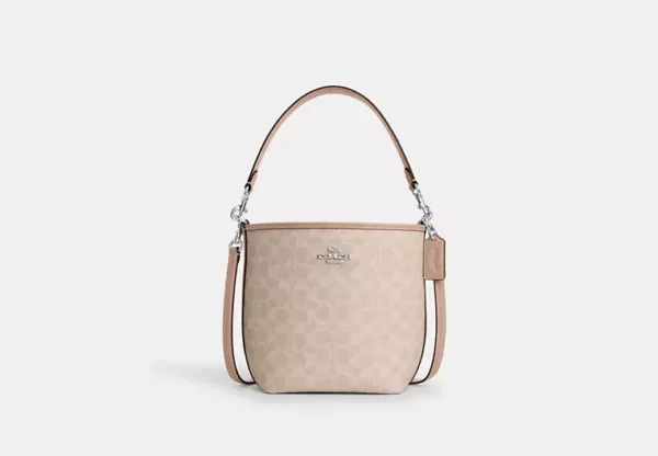 COACH CITY BUCKET BAG IN SIGNATURE CANVAS - CT800 (SILVER/SAND/TAUPE)