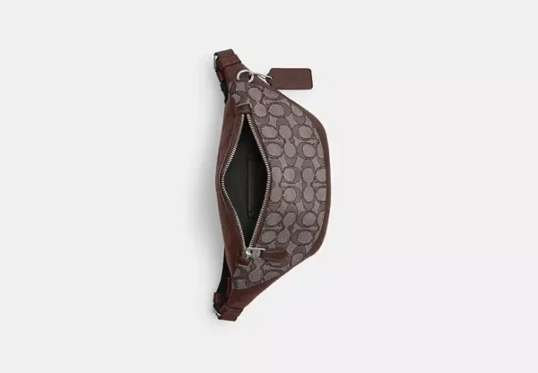 COACH WARREN MINI BELT BAG IN SIGNATURE JACQUARD - CT871 (SILVER/OAK/MAPLE) - Image 3