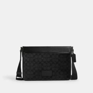 COACH DISTRICT CROSSBODY BAG IN SIGNATURE CANVAS - CV761 (GUNMETAL/CHARCOAL/BLACK)