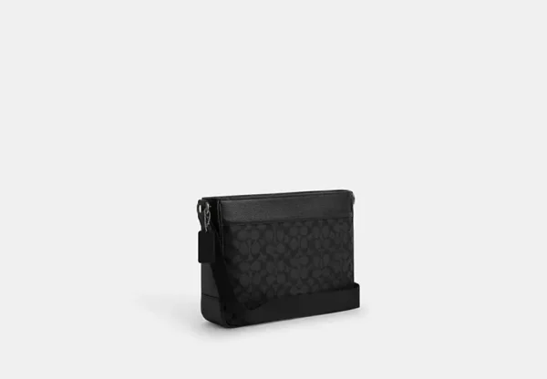 COACH DISTRICT CROSSBODY BAG IN SIGNATURE CANVAS - CV761 (GUNMETAL/CHARCOAL/BLACK) - Image 2