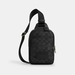 COACH RACER SLING PACK IN SIGNATURE - CV763 (GUNMETAL/CHARCOAL/BLACK)
