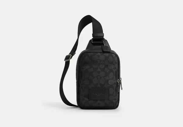 COACH RACER SLING PACK IN SIGNATURE - CV763 (GUNMETAL/CHARCOAL/BLACK)