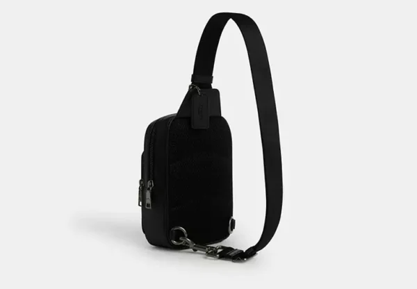COACH RACER SLING PACK IN SIGNATURE - CV763 (GUNMETAL/TAN/BLACK) - Image 2