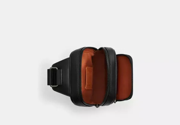 COACH RACER SLING PACK IN SIGNATURE - CV763 (GUNMETAL/TAN/BLACK) - Image 3