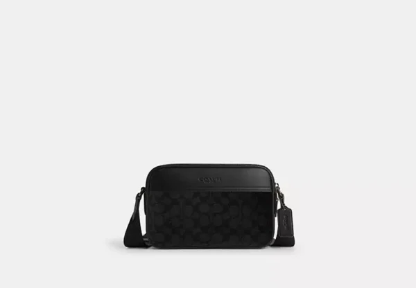 COACH GRAHAM CROSSBODY BAG IN SIGNATURE CANVAS - CV921 (GUNMETAL/CHARCOAL/BLACK)