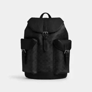 COACH WARNER BACKPACK IN SIGNATURE CANVAS - CW211 (GUNMETAL/CHARCOAL/BLACK)