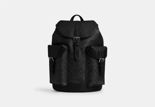 COACH WARNER BACKPACK IN SIGNATURE CANVAS - CW211 (GUNMETAL/CHARCOAL/BLACK)