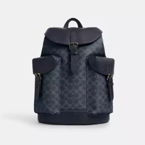 COACH WARNER BACKPACK IN SIGNATURE CANVAS - CW211 (GUNMETAL/DENIM/MIDNIGHT NAVY)