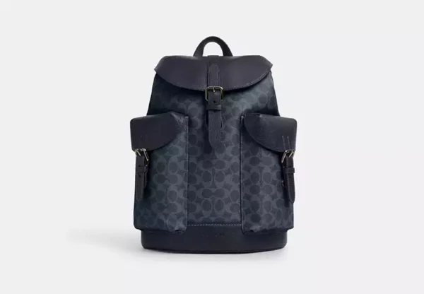 COACH WARNER BACKPACK IN SIGNATURE CANVAS - CW211 (GUNMETAL/DENIM/MIDNIGHT NAVY)