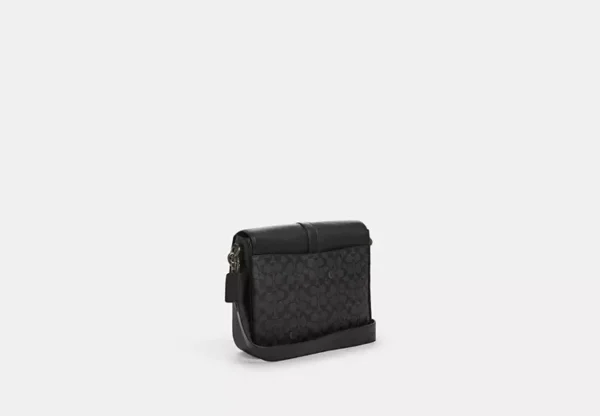 COACH WARNER MESSENGER BAG IN SIGNATURE CANVAS - CW214 (GUNMETAL/CHARCOAL/BLACK) - Image 2
