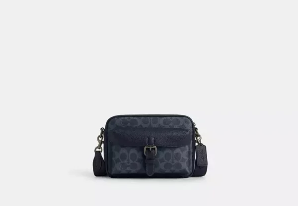 COACH WARNER CROSSBODY BAG IN SIGNATURE CANVAS - CW217 (GUNMETAL/DENIM/MIDNIGHT NAVY)