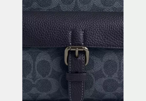 COACH WARNER CROSSBODY BAG IN SIGNATURE CANVAS - CW217 (GUNMETAL/DENIM/MIDNIGHT NAVY) - Image 4