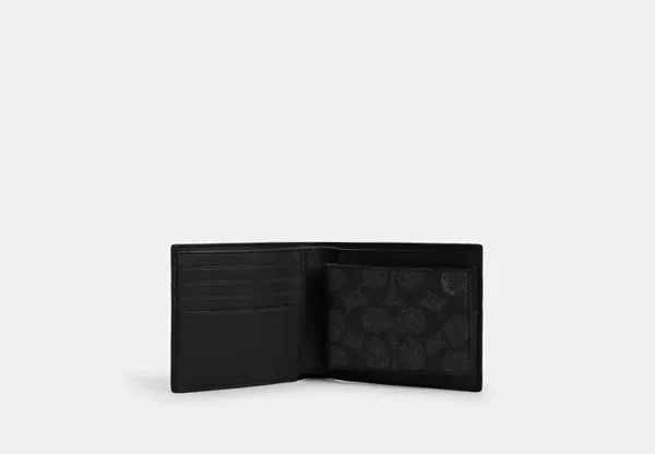 COACH 3 IN 1 WALLET IN SIGNATURE CANVAS WITH VARSITY STRIPE - CW385 (CHARCOAL/DENIM/CHALK) - Image 2