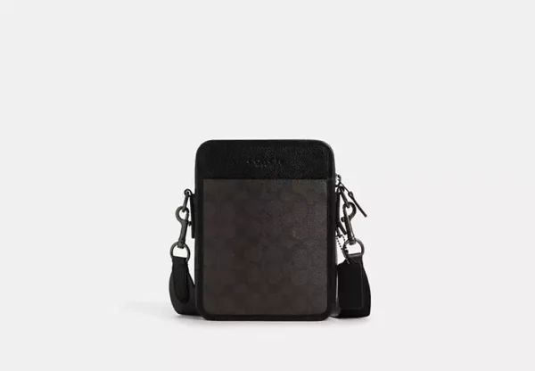 COACH SULLIVAN CROSSBODY IN SIGNATURE CANVAS - CW388 (GUNMETAL/WALNUT/BLACK)
