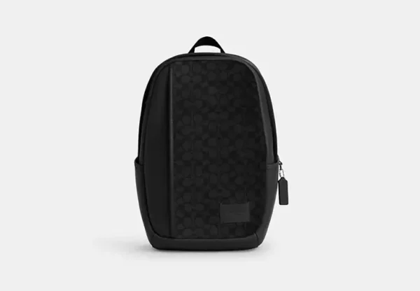 COACH EDGE BACKPACK IN SIGNATURE CANVAS - CW446 (GUNMETAL/WALNUT/BLACK)