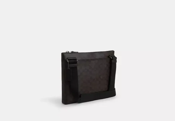 COACH CARRIER ZIP CROSSBODY BAG IN SIGNATURE CANVAS - CW448 (GUNMETAL/WALNUT/BLACK) - Image 2