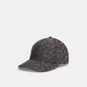 COACH SIGNATURE JACQUARD BASEBALL HAT (M/L) - CW766 (CHARCOAL)
