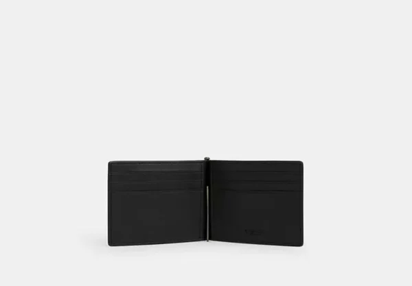 COACH SLIM MONEY CLIP BILLFOLD WALLET IN SIGNATURE CANVAS - CY059 (GUNMETAL/CHARCOAL/BLACK) - Image 2