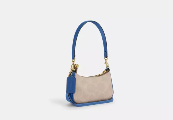 COACH TERI MINI CROSSBODY BAG IN SIGNATURE CANVAS WITH COACH GRAPHIC - CY734 (GOLD/SAND/PACIFIC BRIGHT MINERAL) - Image 2