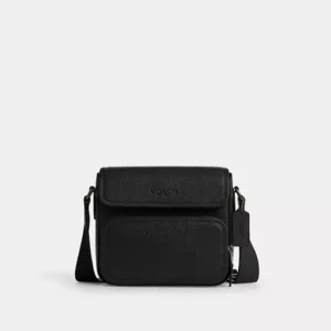 COACH SULLIVAN FLAP CROSSBODY BAG - CY800 (GUNMETAL/BLACK)