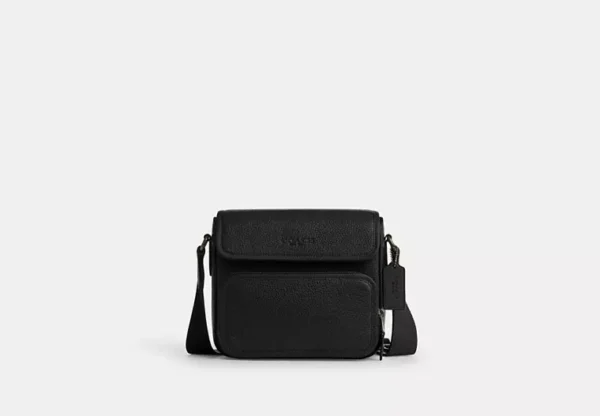 COACH SULLIVAN FLAP CROSSBODY BAG - CY800 (GUNMETAL/BLACK)