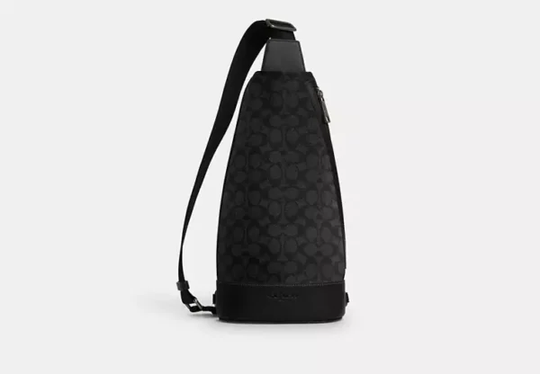 COACH DOMINIC SLING PACK IN SIGNATURE CANVAS - CY801 (GUNMETAL/CHARCOAL/BLACK)