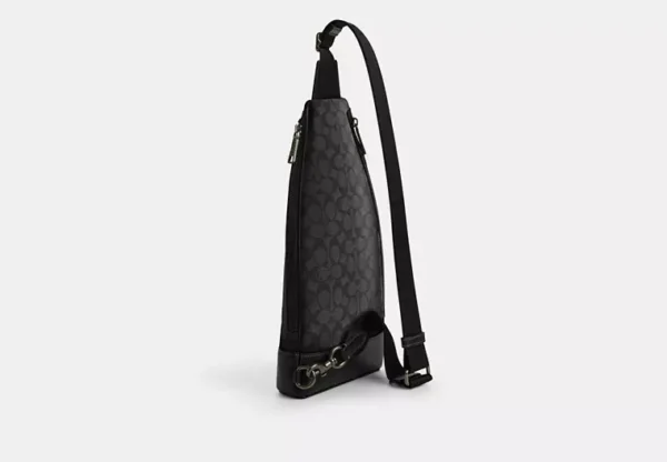 COACH DOMINIC SLING PACK IN SIGNATURE CANVAS - CY801 (GUNMETAL/CHARCOAL/BLACK) - Image 2