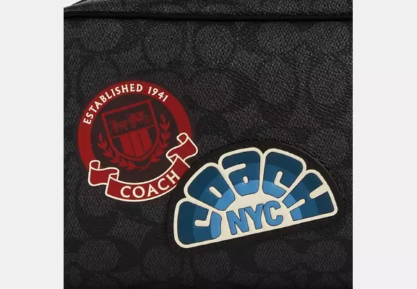 COACH LARGE TRAVEL KIT IN SIGNATURE CANVAS WITH PATCHES - CY904 (GUNMETAL/CHARCOAL MULTI) - Image 2
